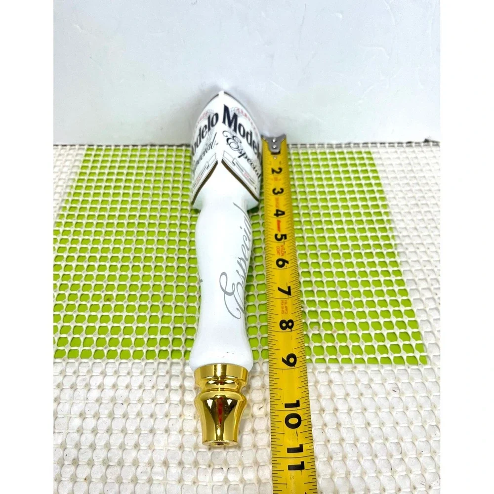 Modelo Especial Beer Tap Handle White Gold Cerveza Draft Bar Triple Side 10.5